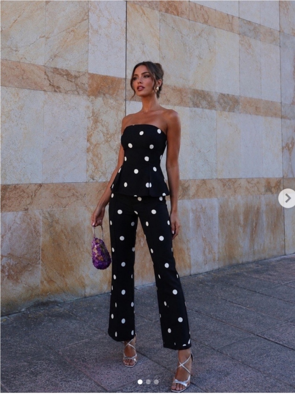 Zara Black & White Polka Dot Strapless Jumpsuit